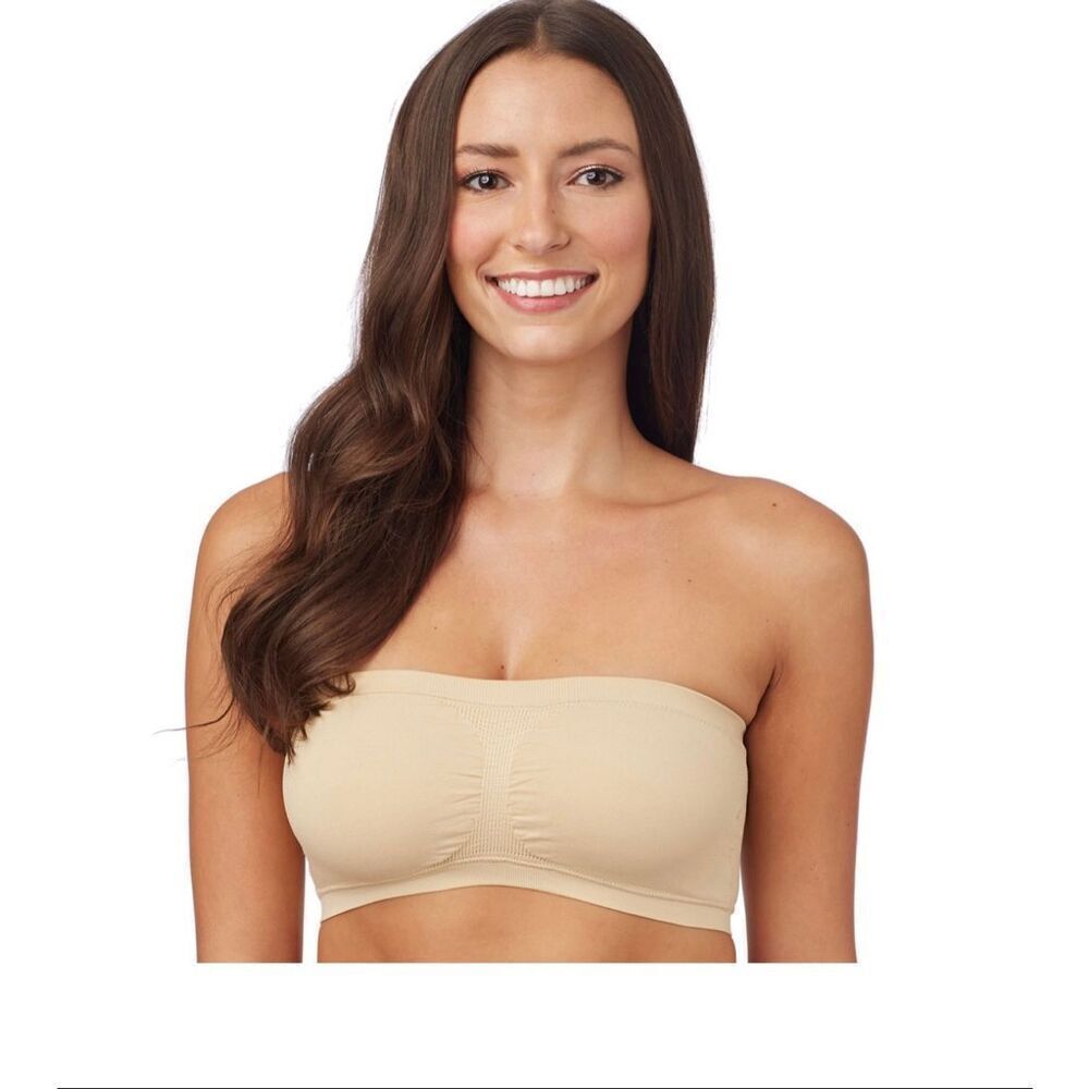 Saint Eve M/L tan bandeau padded excellent condition pullover strapless bra